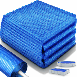 tillvex® Premium Pool Solarabdeckplane 400 µm Rechteckig 450x220 cm | Solarfolie Wärmeplane zuschneidbar | Solarplane Solarabdeckung | Poolheizung Poolsolarplane für Wassererwärmung 450x220 cm Blau