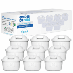 GOLDEN ICEPURE TÜV Zertifiziert Wasserfilter Ersatz für Brita Maxtra+, Maxtra Plus, Mavea, Anna Duomax 9 Stück (9) 9 Stück (1er Pack)
