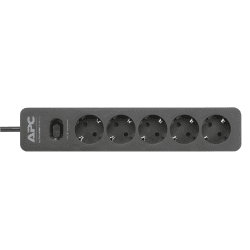 APC Surge Protector - PME5B-GR - Steckdosenleiste mit Überspannungsschutz (5-fach Stecker Schuko, schaltbar, für PC, TV u.a. - Farbe: schwarz) 5 Ausgangssteckdosen nur Steckdosen Single