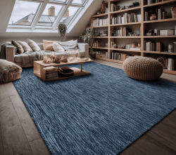 Paco Home Outdoor Teppich Wetterfest Wohnzimmer Balkon Küchenteppich Flachgewebe Sisaloptik Meliert Einfarbig, Grösse:240x340 cm, Farbe:Blau 240 x 340 cm (Rechteckig) Blau