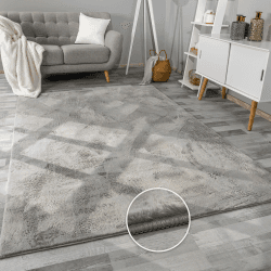 Paco Home Hochflor Teppich Wohnzimmer Flauschig Fellteppich Kunstfell Plüsch Shaggy Weich Fellimitat, Grösse: 160x220 cm, Farbe: Grau 160 x 220 cm (Rechteckig) Grau