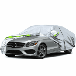 Autoabdeckung Wasserdicht Passend für Mercedes-Benz C-Klasse W204 W205 W206 2008-2023, Atmungsaktiv Vollgarage Autoplane für Regen Sonne Staub Schutz Auto Abdeckplane Abdeckung Kompatibel mit Mercedes C-Class W204 W205 W206