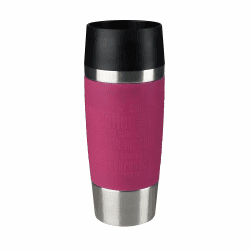 Emsa 513550 Travel Mug Classic | 360 ml | Thermobecher | Isolierbecher | hält 4h heiß/ 8h kalt | 100 Prozent dicht | auslaufsicher | Quick-Press-Verschluss | 360°-Trinköffnung | 1 Stück Vorgängermodell Sleeve Himbeer