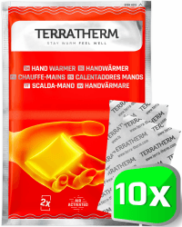 TerraTherm Handwärmer - 5, 10 oder 30 Paar - Taschenwärmer für 12h warme Hände, Fingerwärmer durch Luft aktiviert, Wärmepads Hand 10 Paar