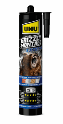 UHU GRIZZLY Montagekleber Extreme Kartusche, Superstarker und schneller Montagekleber mit hoher Anfangshaftung und hoher Endfestigkeit für den Innen- und Außenbereich, weiß, 435g 440g Extreme - Kartusche 440g Kartusche