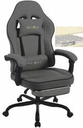 WOLTU Gaming Stuhl mit Taschenfederkissen, Gaming Sessel 150 kg Belastbarkeit, ergonomischer Drehstuhl, Gamer Stuhl mit Kopfkissen, Lendenkissen, Fußstütze, Tech-Stoff, Grau, GS10gr Grau Tech-Stoff