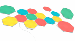 Nanoleaf Shapes Hexagon Starter Kit, 15 Smarten LED Panels RGBW - Modulare WLAN 16 Mio. Farben Wandleuchte Innen, Musik & Bildschirm Sync, Funktioniert mit Alexa Google Apple, für Deko & Gaming 15er Starterpack