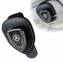 HIJOITKVVE Auto Brillenhalter, Sonnenbrillenhalter für Mercedes Benz CESM CLK GLK GL AB AMG GLS GLE AMG Series, Brillenhalterung für Auto Sonnenblende, Schwarz for benchi