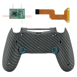 eXtremeRate DAWN2.0 FlashShot Trigger Stop Remap Kit für ps4 CUH-ZCT2 Controller,DIY-Ersatz Hülle Gehäuse&Upgrade-Board&2 Rücktasten&2 Trigger Lock für ps4 Controller JDM040/050/055-Carbon Fiber