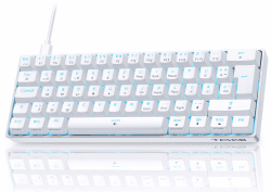 TMKB T61SE Gaming Mechanische Tastatur mit Deutsches QWERTZ Layout,Rote Schalter,weiße QWERTZ Layout-Rote Schalter Weiß