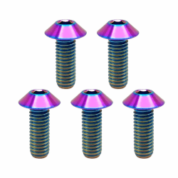 RISON Titanium Bolzen M5x0.8x12mm Titan Kuppelkopf Kopfbolzen Innensechskant Bolzen irisierend Titanschrauben Sockel Kopf Schraube für Fahrrad Motorrad 5 Stück M5x0.8x12mm irisierend