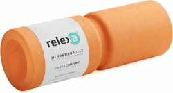 relexa Comfort Faszienrolle, Massagegerät mit Umlaufrille für die Wirbelsäule, Ganzkörper-Selbstmassage für Verspannungen, inkl. Faszien-eBook, 38 x 13 cm (L x Ø) in versch. Farben Orange