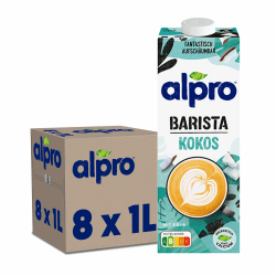 Alpro Barista Kokos – Zum Aufschäumen – 100 Prozent pflanzlich, vegan und milchfrei – Von Natur aus laktosefrei – Reich an Calcium und Vitaminen – 8 x 1 L Kokos Barista 1 l (8er Pack) Angebot bei HelloDeals