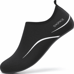 Sixspace Herren Damen Badeschuhe Wasserschuhe Aquaschuhe Strandschuhe Schnell Trocknend Slip on Breathable Schwimmschuhe Surfschuhe für Beach Pool Surfen Yoga 43 EU 487 Schwarz