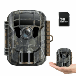 VOOPEAK Wildkamera mit 32G SD Karte, 2K 36MP Wildkamera mit Bewegungsmelder Nachtsicht, Wildtierkamera IR Scouting mit 2,0 Zoll LCD Bildschirm 120° Weitwinkel IP66 Wasserdicht für Wildtier Überwachung 2K 1pc
