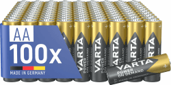 Varta Batterien AA, 100 Stück, Power on Demand, Alkaline, 1,5V, Vorratspack, geeignet für Computerzubehör, Smart Home Geräte, hergestellt in Deutschland AA 100 Stück