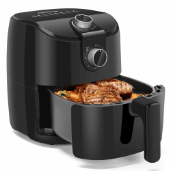 Aigostar - Hayden Alpha 4L Heißluftfritteuse, Airfryer für den Hausgebrauch mit 1500 W und schneller Luftzirkulation, 30-Minuten-Timer, einstellbare Temperatur für gesundes, fettarmes Kochen, Schwarz