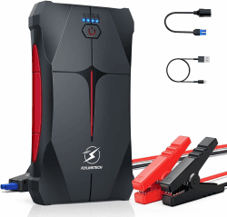 FLYLINKTECH Starthilfe Powerbank, 2500A Spitzstrom Tragbare Auto Starthilfe 12V für 6.0L Benzin und 5.0L Dieselmotor, IP66 Wasserdicht Starter Powerbank mit LED Taschenlampe