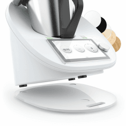 Siegvoll Gleitbrett für Thermomix TM6 TM5 Gleiter müheloses Verschieben Rollbrett aus Acryl - Weiß Weiß Hochglanz
