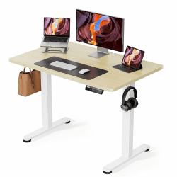 ErGear Höhenverstellbarer Schreibtisch 100 x 60cm Schreibtisch Höhenverstellbar Elektrisch Ergonomischer Steh-Sitz Tisch Computertisch für Heimbüro mit 4 Memory-Steuerung (Natürlich) 100*60 cm Natural
