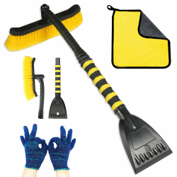 ZOESURE Eiskratzer Auto, Eiskratzer Auto mit Besen, 2 in 1 Abnehmbarer Eisschaber, Stabiler Schneekratzer Auto Eiskratzer, Langlebiger Eiskratzer mit Ergonomischem Schaumstoffgriff (54CM)