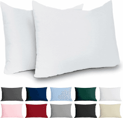 Dreamzie Kissenbezug 40x70 Renforcé Baumwolle (2er-Set) - Weiss - Dicht gewebt mit 57 Fäden/cm² - Kissenbezug 40 x 70 - Oeko Tex Zertifiziert Weiß 70 x 40 cm, 2 Stück
