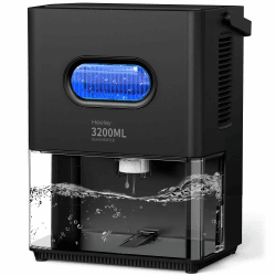Luftentfeuchter 1200ML,Heelay Luftentfeuchter Elektrisch Entfeuchter Energiesparend,Tragbar,Ultra Leise,Auto Abschaltung,7 Farbiges Licht,Raumentfeuchter Dehumidifier für Schlafzimmer,bad,home 3200ml Premium-schwarz