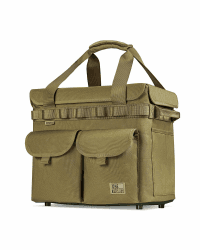 OneTigris faltbare Aufbewahrungsbox mit Deckel Camping, Aufbewahrungstasche Outdoor mit Griffen, Camping Tasche, Angeltasche, Angelbox, Kofferraum Organizer für Auto Outdoor Kojote Braun