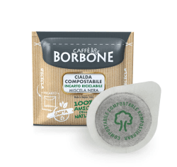 Caffè Borbone Kompostierbare Kaffeepads, Schwarze Kaffeemischung - 150 Pads - Kompatibel mit ESE System Papier Pads 44 mm Schwarze Mischung 150 Stück