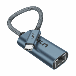uni USB C auf Ethernet Adapter, USB C auf RJ45 Gigabit Ethernet LAN Netzwerkadapter, kompatibel mit iPad Pro/Air, MacBook Pro/MacBook Air, Galaxy S23/S20, Surface Book, Dell XPS usw.- blau Blau-USB C