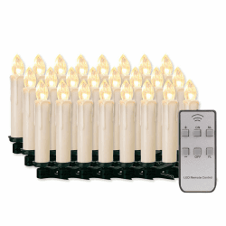 20/30/40/50/60 stk LED Kerzen Lichterkette Kabellos Dimmbar Kerzenlichter Flammenlose Weihnachtskerzen für Weihnachtsbaum, Weihnachtsdeko, Hochzeit, Geburtstags, Party (milchweisse Hülle, 40stk) Milchweisse Hülle 40stk