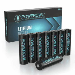 POWEROWL AA Batterien 1,5 V Lithium Batterien AA 8 Stück für High-Tech Geräte Lithium AA Batterie hohe Kapazität langlebig(Nicht Wiederaufladbare) (8 x AA) 8AA