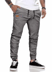 JMIERR Herren Hose Chino Cargo Hose Jogginghose Herren Baumwolle Sporthose Casual Freizeithose Elastische Taille mit Kordelzug Sweatpants Herren mit Taschen XL A Grau