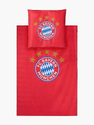 FC Bayern München Bettwäsche | Logo | Rot | Microfaser | 135 x 220 cm