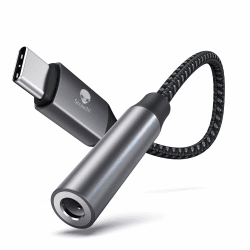 Adapter USB C auf Klinke,Stouchi USB Typ C auf 3,5 mm Kopfhörer Adapter Aux Audio Dongle,Hi Res DAC Chip,Kompatibel mit i-Phone 15 Pro/Max,Samsung Galaxy S24 S23 S22 Note 20 S20,Pixel,Pad Mini,Huawei 1 Packung Hellgrau