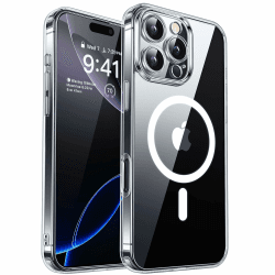 CANSHN für iPhone 16 Pro Hülle mit Kameraschutz für Magsafe (TOP Militärschutz & Magnetkraft) Extrem Haltbarkeit Hülle iPhone 16 Pro Case Stoßfest, Transparent iPhone 16 Pro Z-Durchsichtig