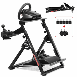 GTPLAYER Lenkradständer für Lenkrad Gaming Wheel Stand Racing Lenkradständer mit V1 V2 Schalthebelhalterung Neigungsverstellbares Gestell PS4 Xbox PC, Pro-Edition Rot Pro