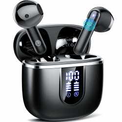 Bluetooth Kopfhörer, Kopfhörer Kabellos Bluetooth 5.4 In Ear Kopfhörer mit 4 ENC Noise Cancelling Mikrofon, 40Std Wireless Earbuds mit LED Anzeige USB-C, IP7 Wasserdicht Ohrhörer für Sport Arbeit Ruß