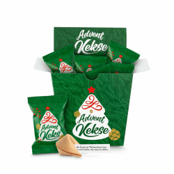 Glückskekse Weihnachten Glückskekse Kollegen Glückskekse für Adventskalender, mit Lebkuchengeschmack, im Display, Nikolaus Geschenk, Wichteln Geschenk, Geschenkverpackung (9 Stück)