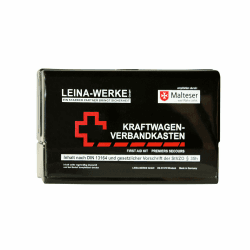 LEINA-WERKE REF 10058 Leina Kfz-Verbandkasten Star II, Inhalt DIN 13164, schwarz Black/White/Red