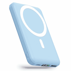 YAGOPAL MagSafe PowerBank Wireless 10000mAh Magnetische Power Bank 22.5W PD Schnelles Laden mit LED-Display und USB-C Ladekabel Akkupack für iPhone 16/15/14/13/12/Mini/Pro/Pro Max Blau