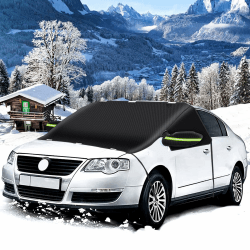 OUQIWEN Frontscheibenabdeckung Auto,Oxford Gewebe Auto Windschutzscheibe Abdeckung,Winter Scheibenabdeckung Magnet Fixierung Gegen Schnee, Frost, EIS Sonne (255 * 114cm)