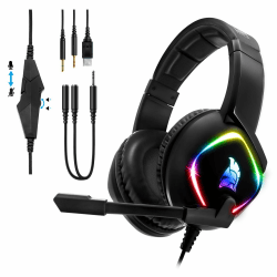 EMPIRE GAMING - Gaming Headset Dark Rainbow G-HD10 -Kompatibel PS4/PS5/Xbox Series/Smartphones/Tablets/PC/MAC Plattformübergreifend -High-Definition-Stereo-Omnidirektionales Mikrofon