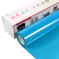 NANAPLUMS Plotterfolie Textil, 30.5cm×4m Flexfolie Plotter Textil, Bügelfolie für Textilien Transferfolie zum Aufbügeln für DIY T-Shirt, Stoffe(Eisblau)