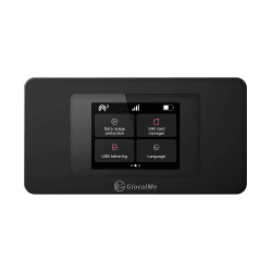 GlocalMe Duoturbo mobiler WLAN Router, 4G LTE Router, Keine SIM-Karte erforderlich, 3500mAh Akku, LCD Display Dual-Modem mobiler Hotspot, Abdeckung von 140+ Ländern und Regionen (Schwarz G4-Black-EU