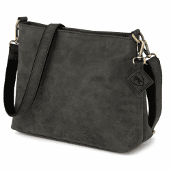 Berliner Bags Vintage Umhängetasche Marbella S, Mittelgroße Schultertasche Crossbody Bag aus Leder, Handtasche für Damen - Dunkelgrau Dunkelgrau S