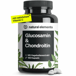 Glucosamin & Chondroitin – 180 Kapseln mit Vitamin C – trägt zu einer normalen Kollagenbildung bei – hochdosiert, ohne unnötige Zusätze – in Deutschland produziert & laborgeprüft
