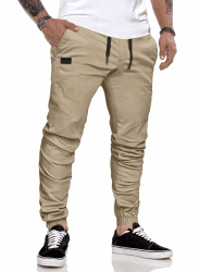 JMIERR Herren Hose Chino Cargo Hose Jogginghose Herren Baumwolle Sporthose Casual Freizeithose Elastische Taille mit Kordelzug Sweatpants Herren mit Taschen M A Khaki