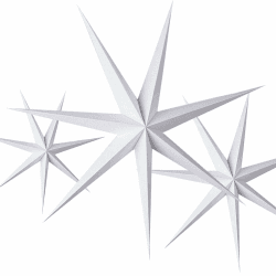 SUNBEAUTY Papier Sterne Weiß 60cm Groß 3er Laterne Weihnachtsdeko (3 Stück)