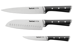 Tefal K232S3 Ice Force 3er Set | Fleisch-, Santoku- und Universalmesser | 20 x 18 x 11 cm | Schwarz 20x18x11 cm 3-teiliges Messerset